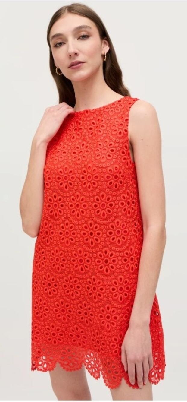 HILL HOUSE HOME Red Lace Charlie Dress Size XXS NWT